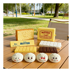 Joy Pack Food Squishy Bundle Butter Chocolate Bread Dumpling Slow Rising PU Foam Stress Release Sensory Toy Set - Product Image 6