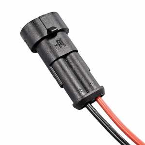 Connecteur automobile 2 broches étanche mâle et femelle avec faisceau de câbles électriques 16AWG - Product Image 5