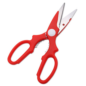 Kitchen Scissors Stainless Steel Red Straight Head For Home Use Bulk - Product Image 1