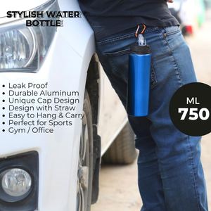 Aluminum Water Bottle with <b>Straw</b> 750ml Leak Proof Reusable Durable Water Bottle - Product Image 4