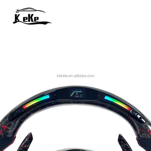 Volant de course à fond plat en carbone forgé rouge LED avec palettes de changement de vitesse pour <span class=keywords><strong>KIA</strong></span> Forte K5 KX5 <span class=keywords><strong>GT</strong></span> <span class=keywords><strong>GT</strong></span> <span class=keywords><strong>Line</strong></span> 2021 2025 - Product Image 5
