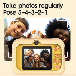 Kamera Selfie anak, kamera mini lensa ganda lucu, kamera Video foto Digital untuk anak-anak