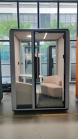 Cabina de Conferencia Insonorizada de Alta Densidad, Ventilada, Acústica, para Varias Personas, para Oficinas de Espacio Abierto