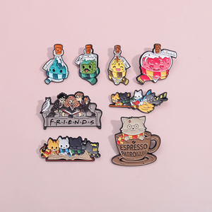 Sming Pins dessin animé chat <span class=keywords><strong>magicien</strong></span> émail broche mignon magique Potion broche Fiction Film personnalisé revers Badge sac à dos Denim bijoux - Product Image 2