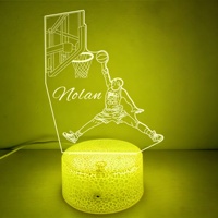 Cadeau d'anniversaire pour joueur de baseball, cadeaux de baseball, lampe de nuit 3D, veilleuse de baseball, lumière pour enfants, lampe LED à illusion 3D, cadeau