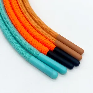 Cordón personalizado de fábrica con logotipo personalizado ropa sudadera redonda cordón al por mayor cuerda de algodón multicolor para ropa