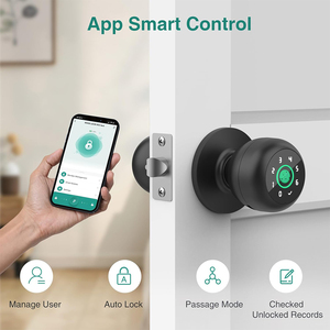 Prix bas pas cher bouton de verrouillage électronique APP Tuya Ble déverrouiller mot de passe empreinte digitale serrure intelligente numérique pour porte en bois - Product Image 6