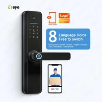 Cerradura de Puerta Digital Inteligente con Huella Dactilar Wifi para Hogar, Eseye OEM, Puerta de Aluminio con Voz, Cámara Inteligente y Protección Contra Grafitis para Seguridad del Hogar