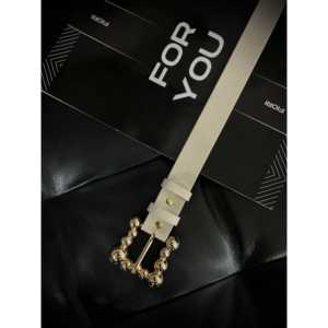 Ceinture pour femme Fiori Bubble Gold Buckle, ceinture décontractée solide avec boucle à ardillon, design 3D, cuir véritable - Product Image 1