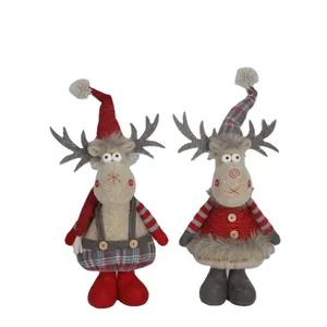 定制毛绒站立驯鹿麋鹿玩具装饰毛绒圣诞装饰