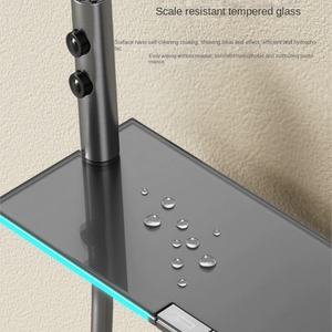 Ensemble de douche thermostatique intelligent à LED pour salle de bain, mitigeur de douche à main numérique, poignée unique, jet en laiton, style contemporain, pause douce - Product Image 5