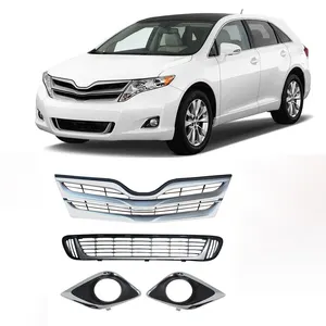 Front Bumper Grill Trims Grille And Fog Light Grill Cover Shell Lamp Frame For Toyota Venza 2013-2020