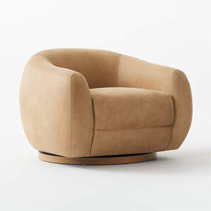 Poltrona Girevole Moderna in <span class=keywords><strong>Pelle</strong></span> Imbottita per Soggiorno - Product Image 3