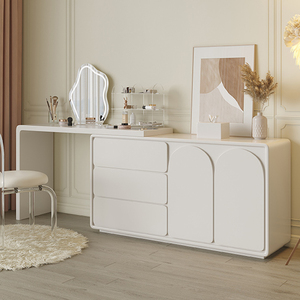 Nordic Modern Design Wooden Vanity Desk Home Furniture Master <strong>Room</strong> Bedroom Luxury Makeup <strong>Dressing</strong> <strong>Table</strong> With Led Mirror - Product Image 3