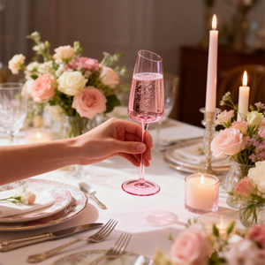 كأس نبيذ أحمر فاخر من الكريستال الوردي مصنوع يدويًا 100% من CnGlass، كأس شرب للحفلات والأعراس - Product Image 4