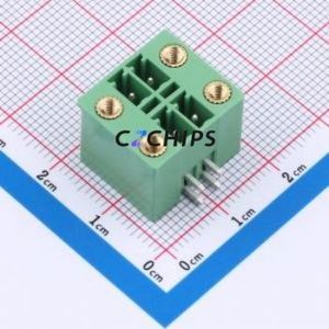 DB2ERHBM-3.5-2*2P-GN Plug-in Terminal Block Bent Lead Through Hole,P=3.5mm Board-to-Board / Socket - Closed Screw Fixing 2x2P - Product Image 1