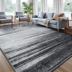 Alfombra abstracta rectangular de estilo escandinavo Wan Xinlong, fácil de limpiar, de terciopelo cristalino, para sala de estar y dormitorio. - Product Image 2