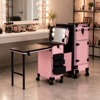 Table de manucure pliable OBOX, bureau à ongles portable, ensemble de mobilier de salon avec ventilateur pour studio de beauté OEM ODM