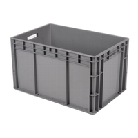 Chiffre d'affaires boîte de transport logistique Standard ue boîte de transport PP * caisse en plastique boîte solide forte 600*400*340mm gris/bleu