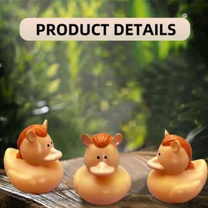 Mini canard jaune de la série Pony, jouet créatif en vinyle à presser pour la baignade et les jeux aquatiques à la plage, vente directe usine - Product Image 4