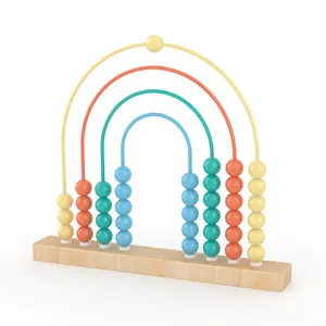 High-quality Beads Educational Wooden Rainbow Abacus Maths Toys Of Montessori Learning To Count Numbers For Early Teaching Maths