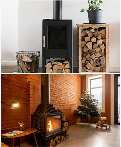 Chimenea Estrecha de Leña, <span class=keywords><strong>Horno</strong></span> de Acero al Carbono, Chimenea Integrada para Uso Interior, Estilo Simple - Product Image 2