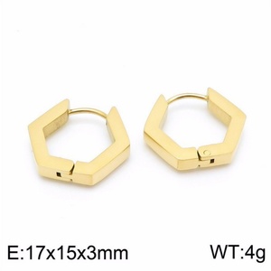 Boucles d'oreilles creuses plaquées or 18 carats, bijoux géométriques pour femmes, vente en gros d'usine - Product Image 3