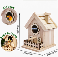 Mangeoire à oiseaux en bois massif pour le commerce extérieur, mangeoire suspendue d'extérieur de style pastoral, ornement statue style villa