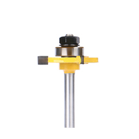 Mata Bor Router 8mm Shank 3 Gigi Model Tongue Groove untuk Pemotongan Kayu, Pisau Lantai, Peralatan Pertukangan Kayu