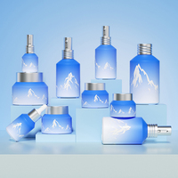 Bouteilles de distributeur de nettoyage d'épaule inclinée en verre de luxe personnalisé noir mat ambre 30ml 50ml 100ml 120ml