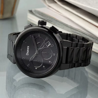 Montre chronographe à quartz Business Bosst pour hommes, 44mm, cadran bleu à rayures verticales, lumineux, étanche, classique, HB Montres Homme