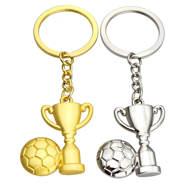 Manufacturers Selling Metal Football Sports Shoes Key chain Detachable Sports Football Round 3d Gold Plating Metal Purse Hanging