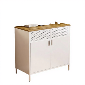 Aparador Metálico de Doble Puerta de Estilo Escandinavo Moderno, Mueble de Comedor de Gran Capacidad con Altura Ajustable, Mueble Duradero para el Hogar - Product Image 3