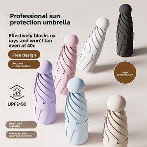 Parapluie capsule portable manuel cinq plis haut de gamme personnalisé pour femme, protection solaire, cadeau d'affaires - Product Image 1