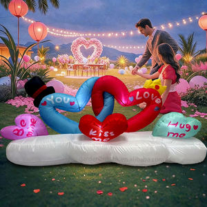 Cœurs gonflables romantiques lumineux à LED de 1,80 m, étanches IP44, pour la Saint-Valentin, anniversaire de mariage, demande en mariage, fête - Product Image 3