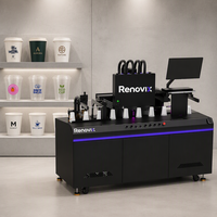 Machine d'impression numérique UV à haute vitesse Renovix pour gobelets en plastique, impression numérique à passage unique avec encre CMYK pour impression latérale en une seule passe