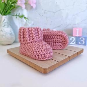 Chaussures en coton <span class=keywords><strong>tricot</strong></span>ées à la main unisexes de haute qualité pour garçons et filles, <span class=keywords><strong>bottes</strong></span> pour bébés nouveau-nés automne et hiver, 0-3-6 mois - Product Image 1