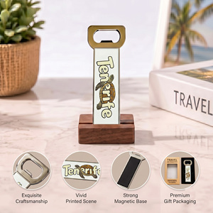 Abridor de Botellas Magnético para Refrigerador, Portátil, con Logotipo Personalizado, Regalo de Viaje, Carbon <span class=keywords><strong>Tenerife</strong></span> Gran Canaria Lanzarote Formentera - Product Image 1