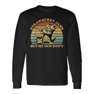 T-shirt à manches longues Strawberry Jams But My Gun Don't Cat - Product Image 1