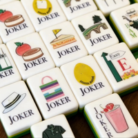 Mahjong américain moderne personnalisé, 160 tuiles en acrylique, motif de dessin animé unique, Joker, luxe personnalisé, 4 joueurs