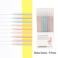Nouvelle Série Multicolore MOLANDI – Stylo Gel Morandi en Plastique, Lot de Couleurs 9/36/24 Couleurs, Pointe Aiguille Rétro 0.6mm, Idéal pour le Bureau et l'École