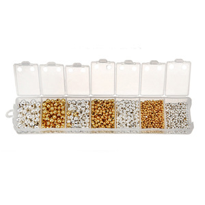 Juego de Cuentas Espaciadoras Doradas y Plateadas de 7 Compartimentos, Cuentas Metálicas para Hacer Joyas, Accesorios DIY, Pulseras y Collares - Product Image 4