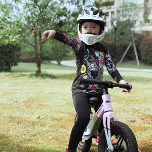 Toptan bisiklet jersey uzun kollu çocuklar çocuk-Sıcak satış karikatür çocuk döngüsü bisikleti Jersey uzun kollu seti Polyester