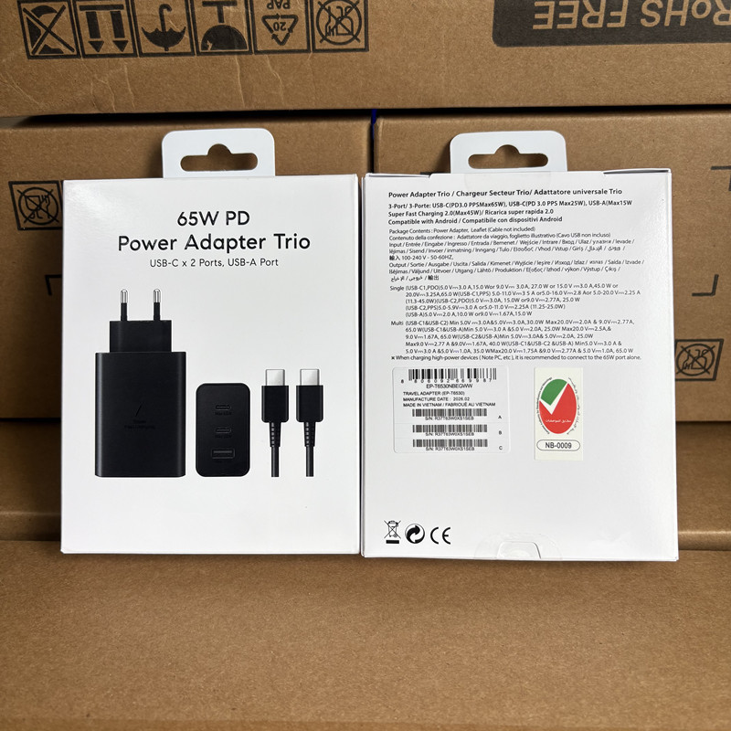 Blanco 65W SET Enchufe UE
