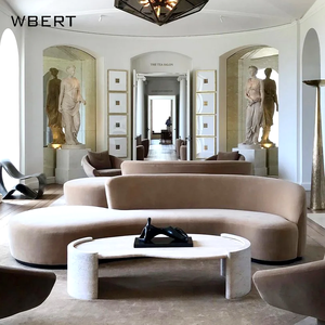 Sofá WBERT de Lujo para Interiores, Opción Personalizada, Terciopelo, Estilo Copenhague, Brazos Asimétricos, Juego de Sala de Estar, Muebles rh - Product Image 3