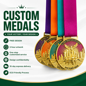 Medallas de Fútbol Personalizadas en Oro, Medallas de Premio de Metal con Cinta y Logotipo para Partidos de Liga y Torneos - Product Image 1