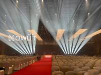 Projecteurs LED mobiles blancs de haute qualité 500W avec angle de zoom 3.5-50°, contrôle DMX512 23/25CH Ra90 pour parcs à thème