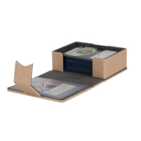 Boîte de rangement en cuir PU pour cartes à collectionner personnalisées, capacité 30+ cartes, avec fenêtre de présentation pour jeux