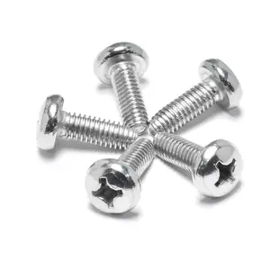 Small Parts Stainless Steel Machine Screw Plain Finish Pan Head Phillips Drive Screws With Phillips Head