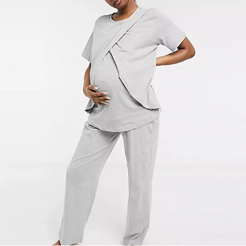 Pijama de maternidad modelo suave de fabricante Pijama de maternidad de enfermería transpirable